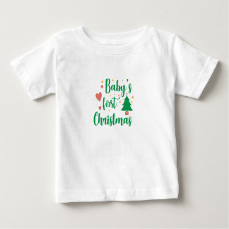 Camiseta Para Bebê Primeiro Natal do Bebê