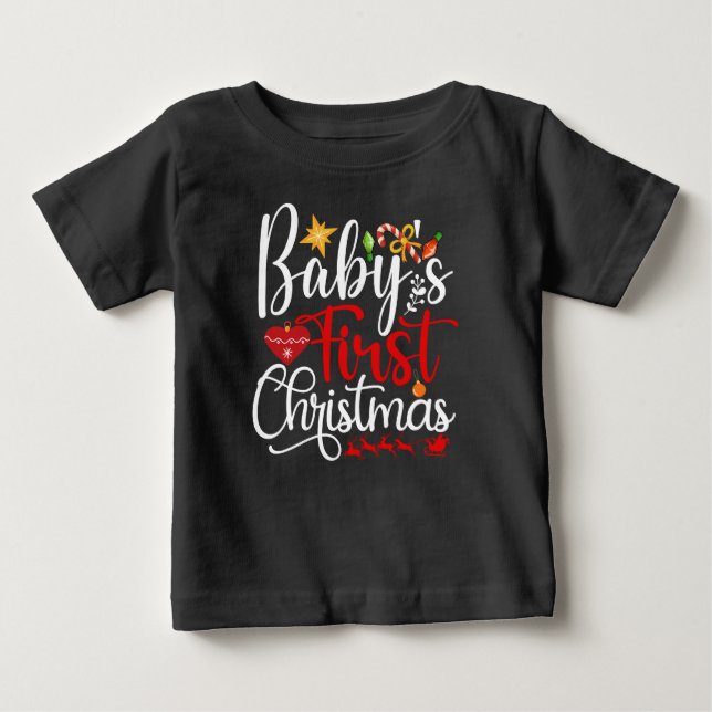 Camiseta Para Bebê Primeiro Natal do bebê-84604 (Frente)