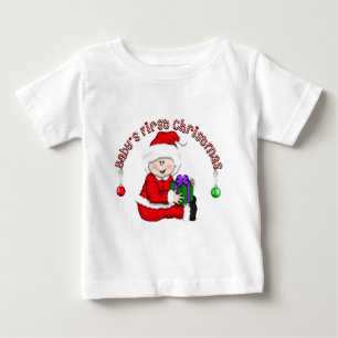 Camiseta Para Bebê Primeiro Natal do Bebê Baby Santa (CA1)