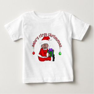 Camiseta Para Bebê Primeiro Natal do Bebê Bebê Papai Noel (AA1)