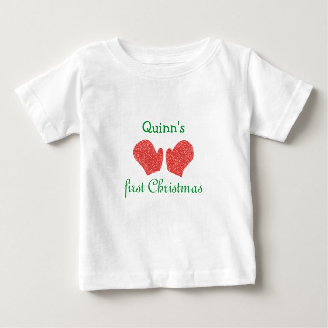 Camiseta Para Bebê Primeiro Natal do Bebê T (Frente)
