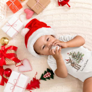 Camiseta Para Bebê Primeiro Natal do Burro Doce, personalizado