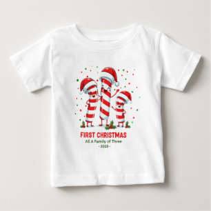 Camiseta Para Bebê Primeiro Natal em Família