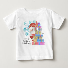 Camiseta Para Bebê Primeiro Natal Personalizado - Pai Natal