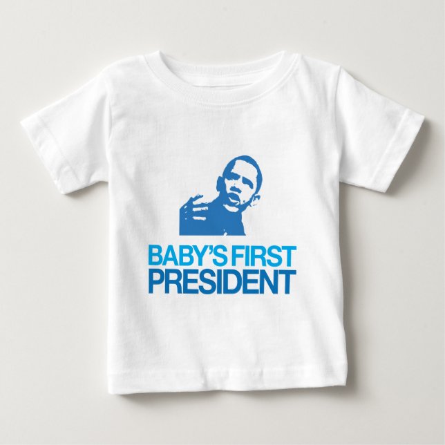 Camiseta Para Bebê Primeiro Presidente do Bebê (Frente)