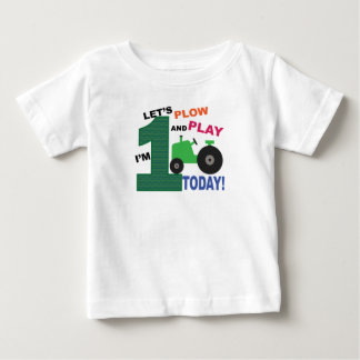 Camiseta Para Bebê Primeiro primeiro aniversario - arado e jogo de tr