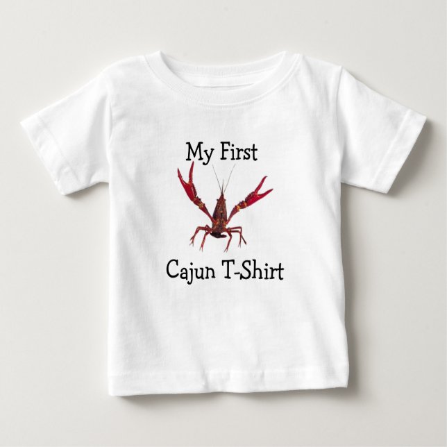 Camiseta Para Bebê Primeiro t-shirt de Cajun (Frente)