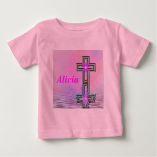 Camiseta Para Bebê Primeiro t-shirt do comunhão santamente