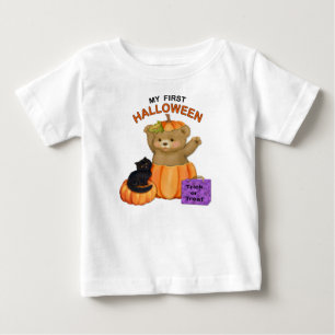 Camiseta Para Bebê Primeiro Ursinho de Halloween