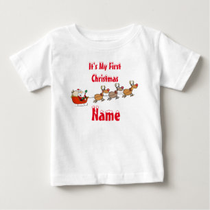 Camiseta Para Bebê Primeiro Xmas Keepsasasak do Bebê - Gift adicione 