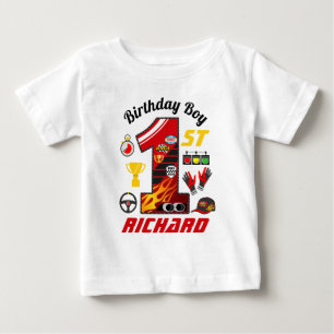 Camiseta Para Bebê Primeiros Carros de Aniversário   Garoto de aniver