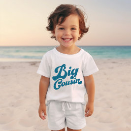 Camiseta Para Bebê Primo Grande Bonito | Família Ocean Blue Matching