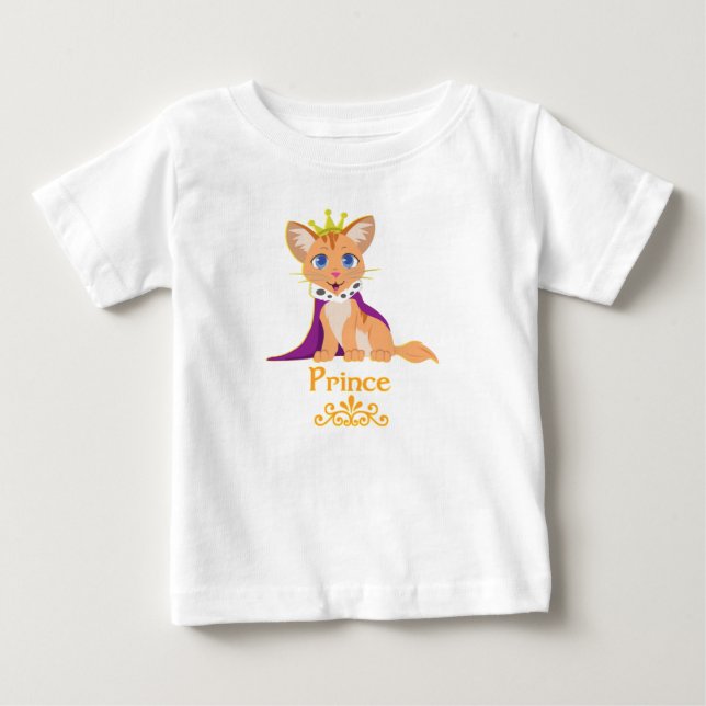 Camiseta Para Bebê Prince Kitten (Frente)