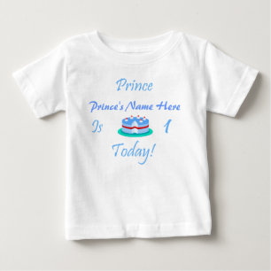 Camiseta Para Bebê Prince (Seu Nome) É 1 Hoje