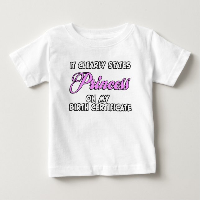 Camiseta Para Bebê Princesa (Frente)