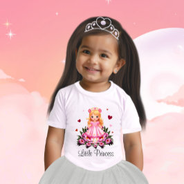 Camiseta Para Bebê Princesa adorável com flores