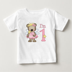 Camiseta Para Bebê Princesa Bear primeiro aniversario