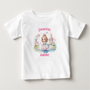 Camiseta Para Bebê Princesa Bonita na Maravilha Whimsical