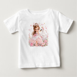 Camiseta Para Bebê Princesa Cisne Encantada Conto de Fadas