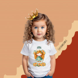 Camiseta Para Bebê Princesa com laranjas e flores