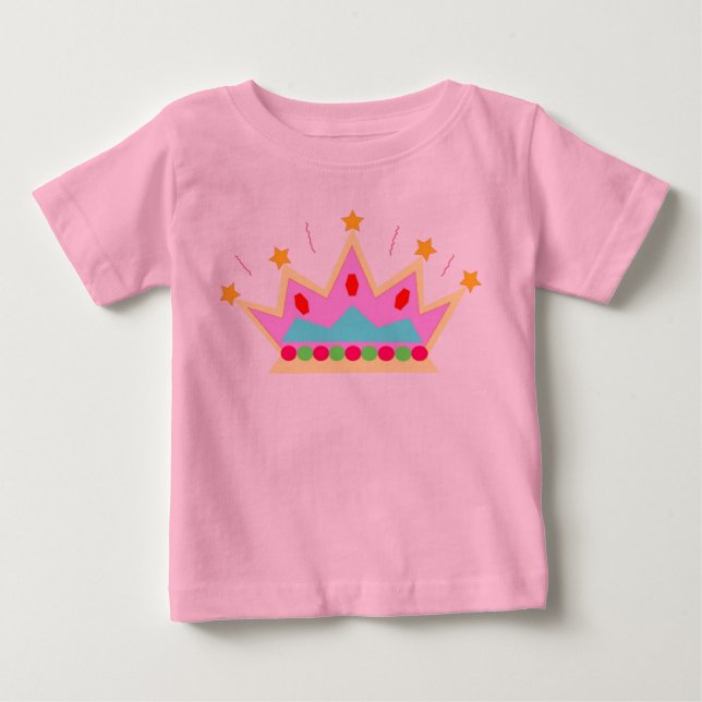 Camiseta Para Bebê Princesa Coroa (Frente)