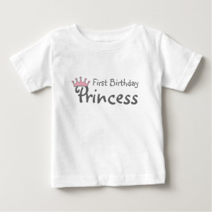 Camiseta Para Bebê Princesa Coroa do aniversário