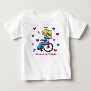 Camiseta Para Bebê Princesa da cadeira de rodas
