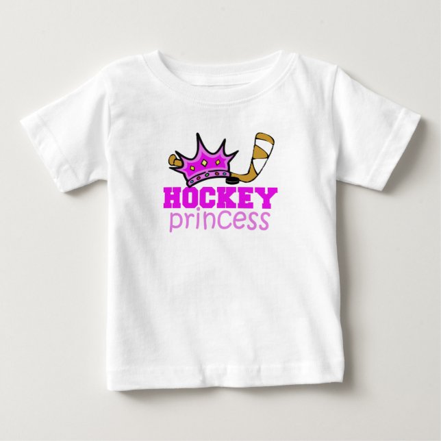 Camiseta Para Bebê Princesa de Hockey (Frente)