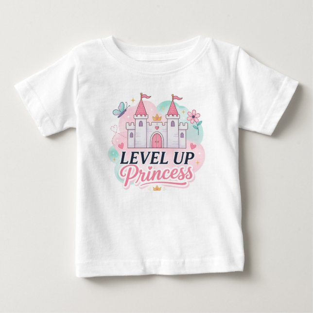 Camiseta Para Bebê Princesa de Nível Avançado (Frente)