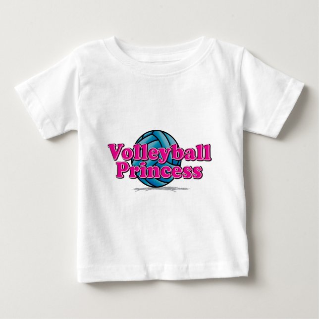 Camiseta Para Bebê Princesa de Voleibol (Frente)