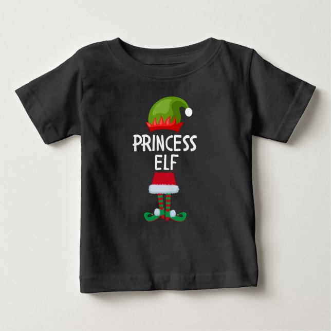 Camiseta Para Bebê Princesa e bonitinha de Natal (Frente)