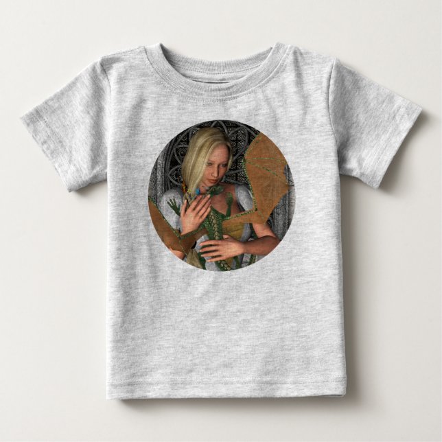 Camiseta Para Bebê Princesa e Dragão (Frente)