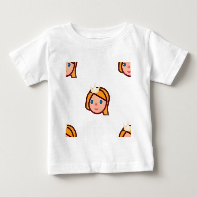 Camiseta Para Bebê princesa emoji (Frente)