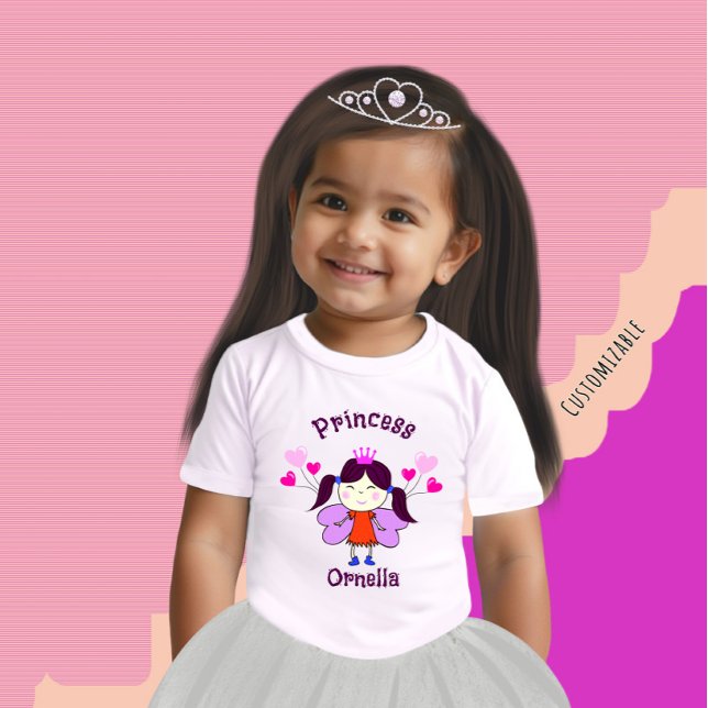 Camiseta Para Bebê Princesa engraçada com balões (Criador carregado)