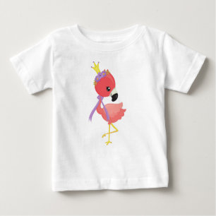 Camiseta Para Bebê Princesa Flamingo, Flamingo Bonito, Flores, Coroa