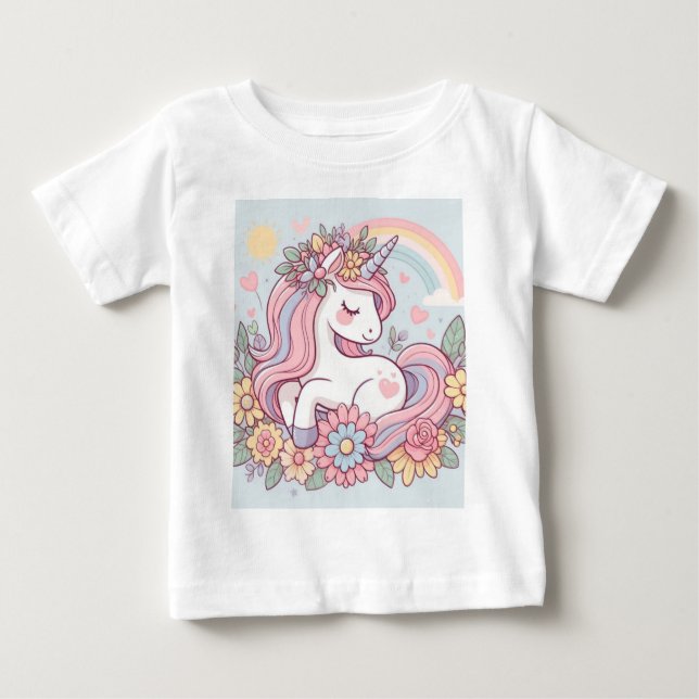 Camiseta Para Bebê Princesa Flor (Frente)