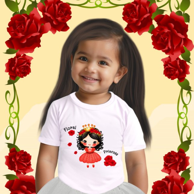 Camiseta Para Bebê Princesa Floral (Criador carregado)