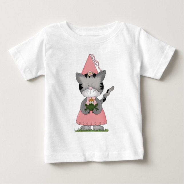Camiseta Para Bebê Princesa Gatinho Rosa (Frente)