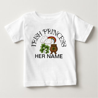 Camiseta Para Bebê Princesa Irlandesa Shamrocks Pote Dourado