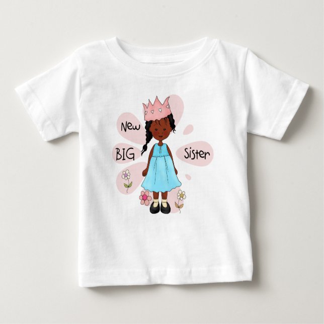Camiseta Para Bebê Princesa Irmã Africana Americana (Frente)