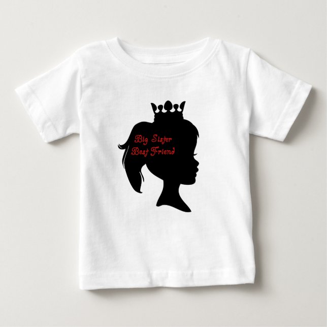 Camiseta Para Bebê Princesa Irmã Melhor Amiga (Frente)