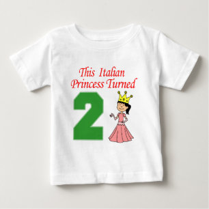 Camiseta Para Bebê Princesa Italiana Turrou Dois