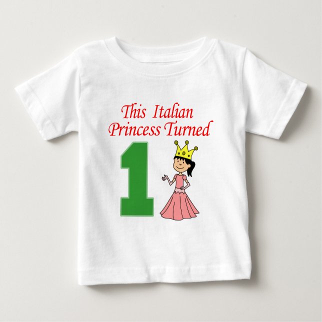 Camiseta Para Bebê Princesa Italiana Virou Uma (Frente)