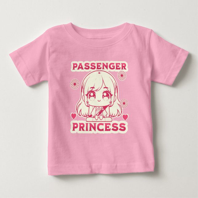 Camiseta Para Bebê Princesa Passageira  (Frente)