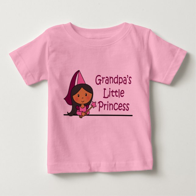 Camiseta Para Bebê Princesa Pequena do Avô (Frente)