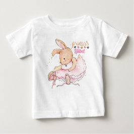 Camiseta Para Bebê Princesa Personalizada Lilibet Ballerina Rabbit