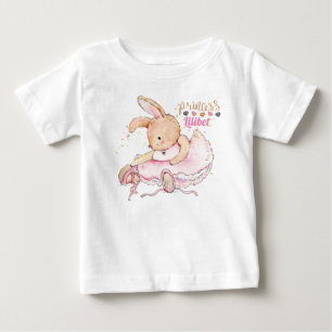 Camiseta Para Bebê Princesa Personalizada Lilibet Ballerina Rabbit