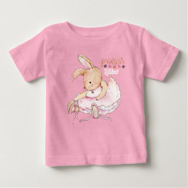 Camiseta Para Bebê Princesa Personalizada Lilibet Ballerina Rabbit
