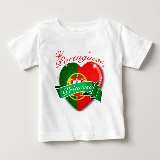 Camiseta Para Bebê Princesa Portuguesa (Frente)
