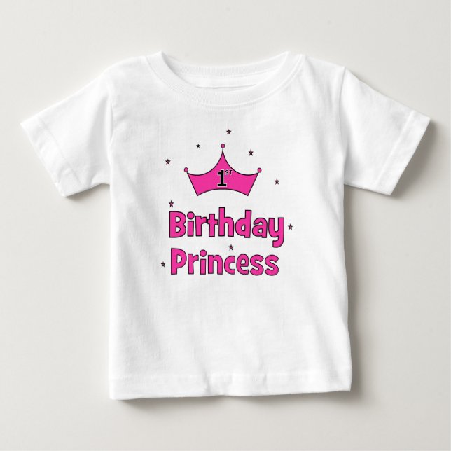 Camiseta Para Bebê Princesa primeiro aniversario (Frente)